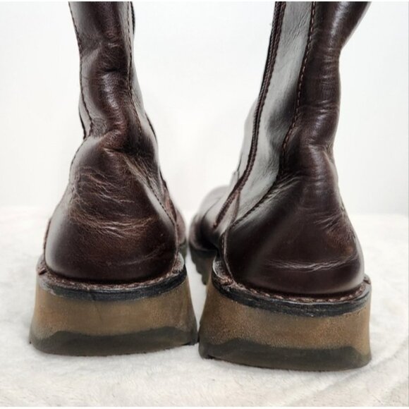 Fly London Dark Brown MES 2 Buckle Boots Side Zipper Size 38 EU/7-7.5 US - Picture 7 of 15